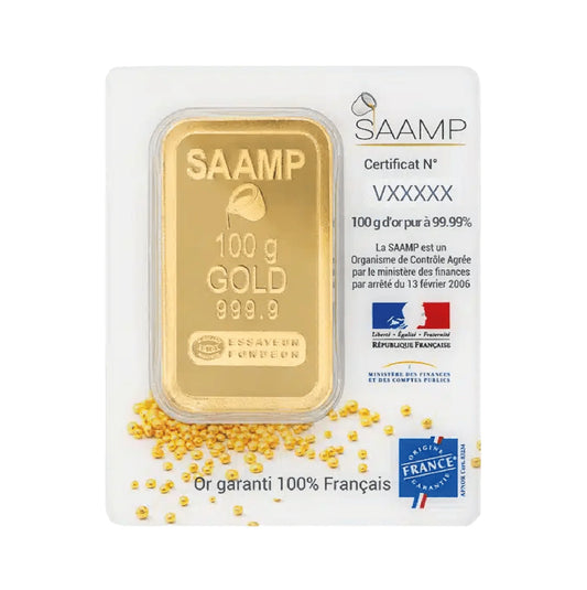 Lingot de 100 g – 999,9‰ – Collection SAAMP