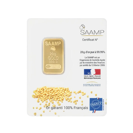 Lingot d’or 20 g – Or pur 999,9‰