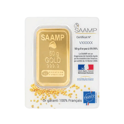 Lingot d’or 50 g – Or pur 999,9‰